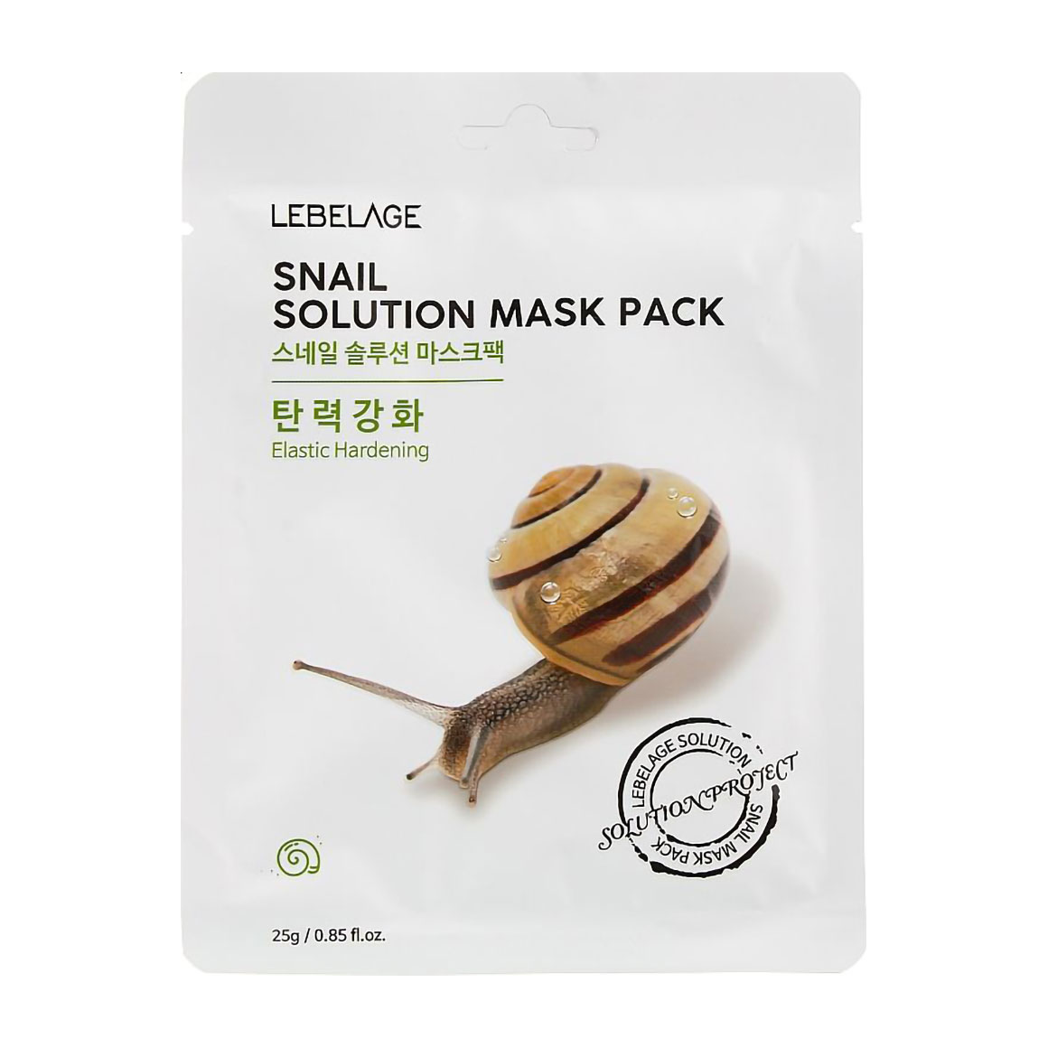 Тканинна маска для обличчя Lebelage Snail Solution з муцином равлика, 25 г